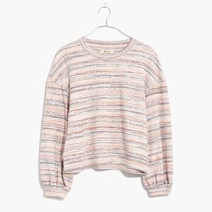 Madewell | Bubble sleeve crop top in rainbow stripe